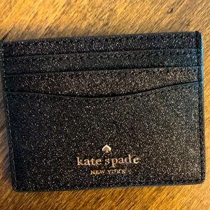 Kate Spade New York Slim Card Holder Black Glitter